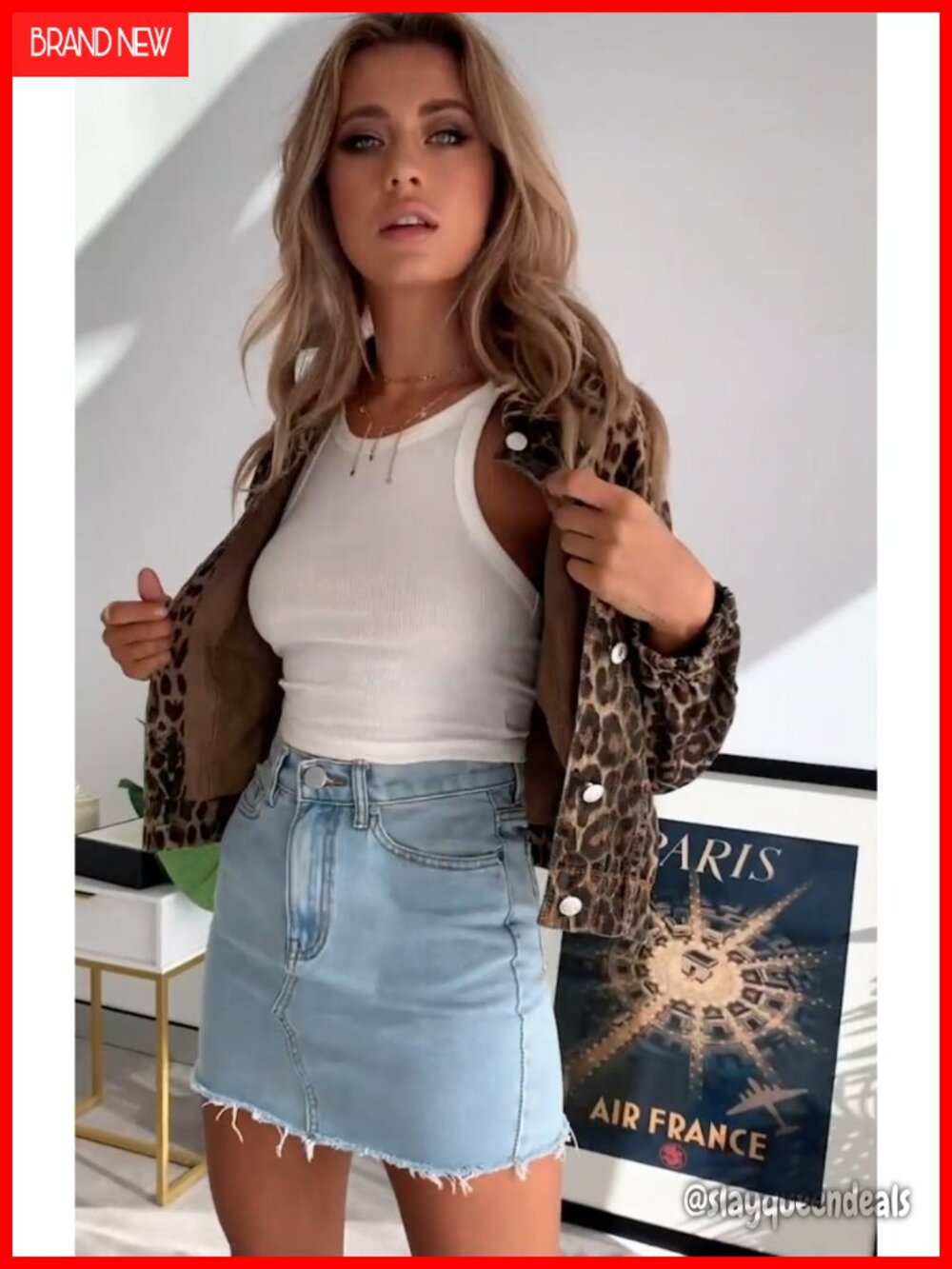 Leopard Print Retro Button-Up Bomber Jacket - Picture 5 of 5